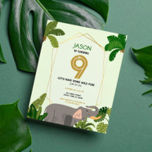 Orçamento Safari Animal Elephant Convite Aniversár