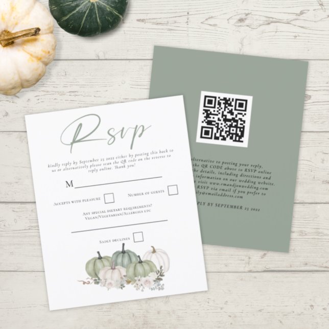 Orçamento Sage Pumpkins Código QR Casamento RSVP (Criador carregado)