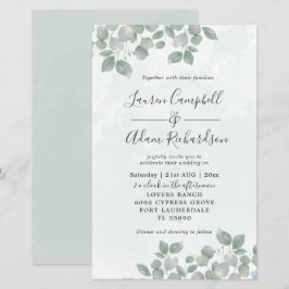 Orçamento Sage Verde Eucalipto Aquarela Casamento