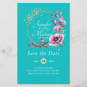 ORÇAMENTO Salve As Datas De Magenta Floral