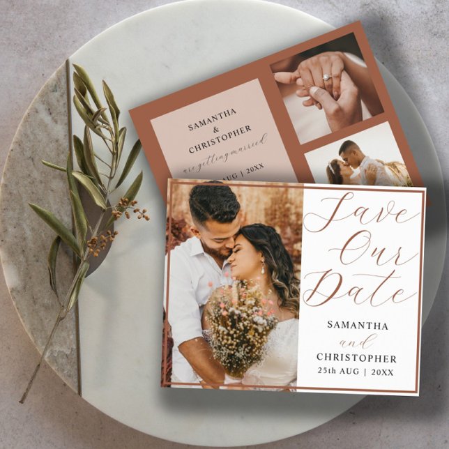 Orçamento Salve Nossa Data Terracotta Foto Casamen (Criador carregado)