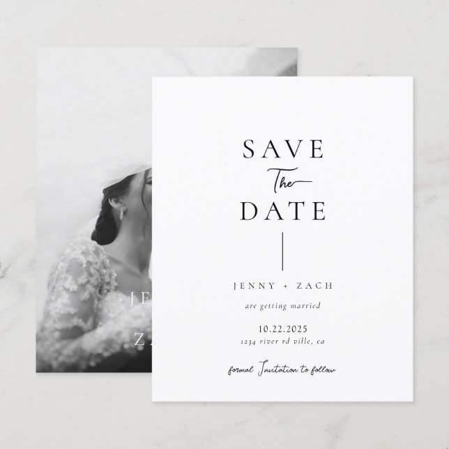 ORÇAMENTO Simples Cartão de Save the Date de Casam (Frente/Verso)