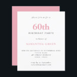 Orçamento Simples, Cor-de-rosa 60º Convite de Aniv<br><div class="desc">Texto Simples Do Orçamento O 60º Convite De Aniversário, Cor-De-Rosa Rosa. Um valor para o alternativo menor de 4, 5 x 5, 6 polegadas é usado como padrão para a opção de semigloscópio, que é recomendada para convites e é de espessura semelhante a um cartão postal. A opção satin é...</div>
