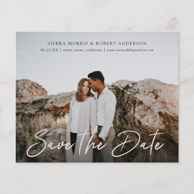 Orçamento Simples de Script de Caneta Salva a Data (Frente)