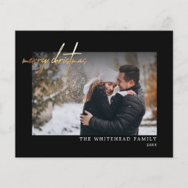 Orçamento Simples Dourado Cartão Preto de Natal Fe