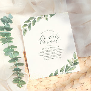 Orçamento Simples Eucalyptus Greenery Bridal Brunc