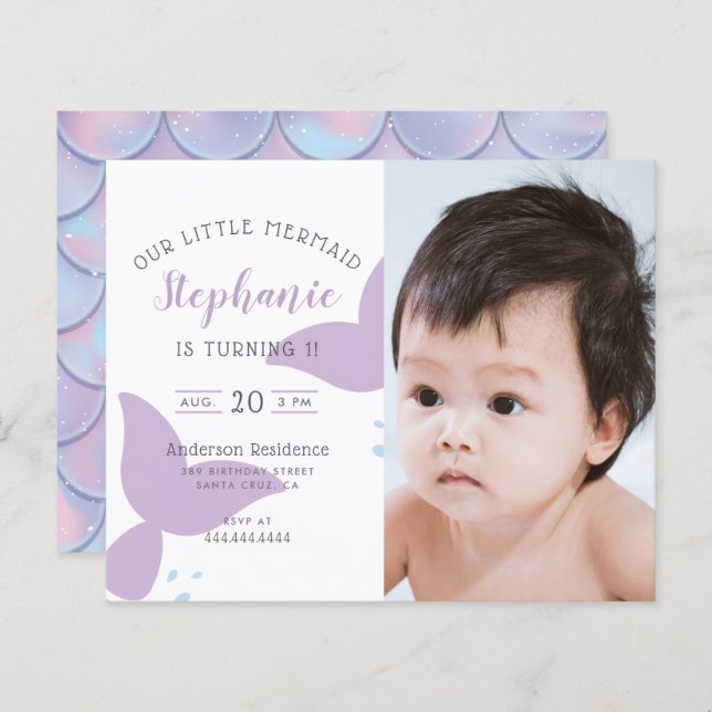 Orçamento Sob A Festa de aniversário De Sereia Do  (Frente/Verso)