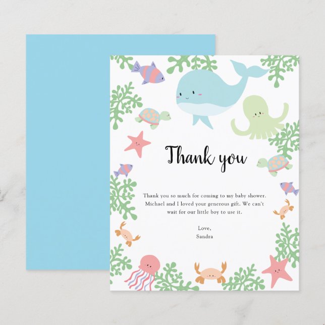 Orçamento sob o Chá de fraldas do Mar Obrigado Kaw (Frente/Verso)