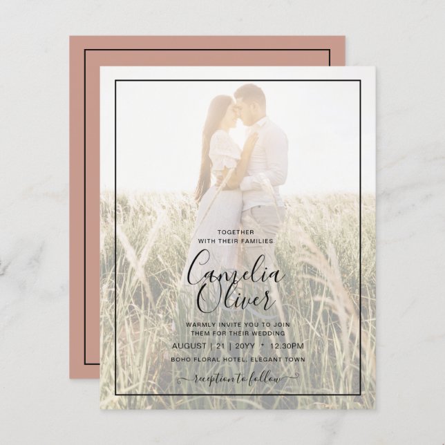 ORÇAMENTO Sobreposição de Foto Terracota Convite d (Frente/Verso)