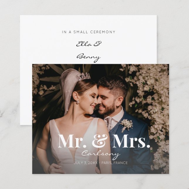 Orçamento Sr. Anúncio de casamento da & Sra. Photo (Frente/Verso)