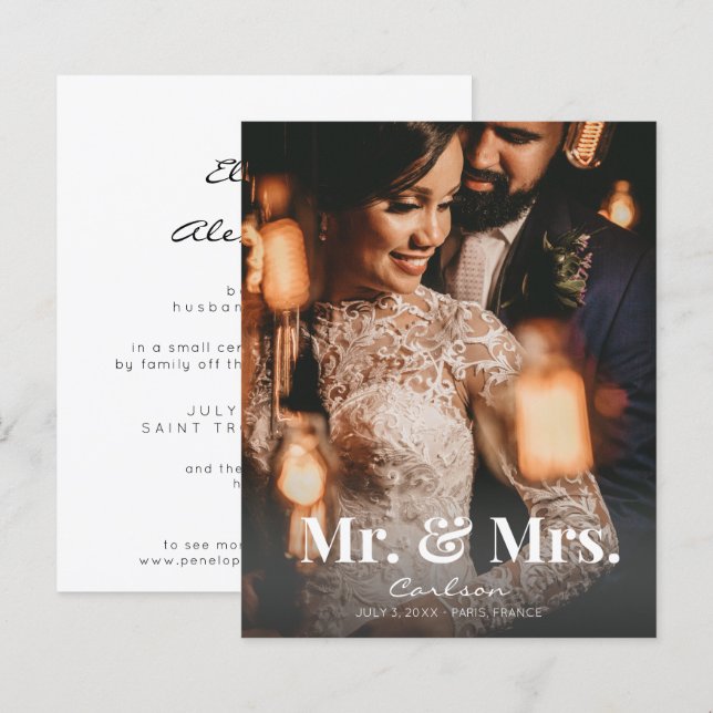 Orçamento Sr. Anúncio de casamento da Sra. Vertica (Frente/Verso)