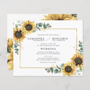Orçamento Sunflower Eucalyptus Greenery Casamento