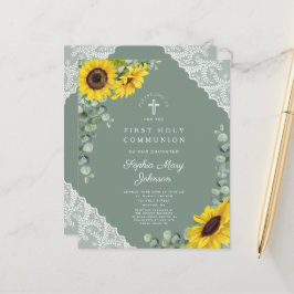 Orçamento Sunflower Green Lace Primeira Comunhão