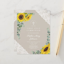 Orçamento Sunflower Taupe Lace Primeira Comunhão