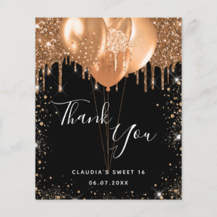 Orçamento Sweet 16 preto dourado brilhante obrigad