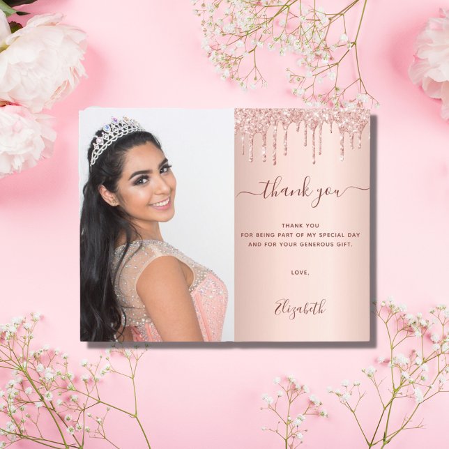 Orçamento Sweet 16 rosa blush foto obrigado de cód (Criador carregado)