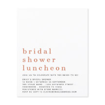 Orçamento Terracotta Chá de panela Luncheon Convit