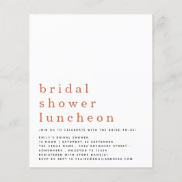 Orçamento Terracotta Chá de panela Luncheon Convit