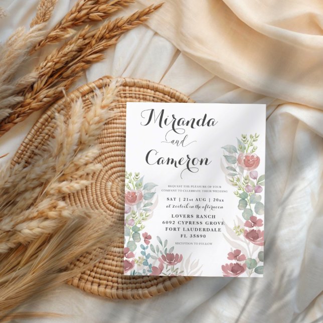 Orçamento Terracotta Floral Watercolor Casamento (Criador carregado)