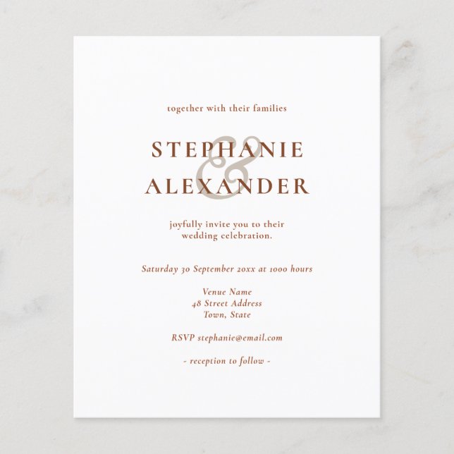 Orçamento Terracotta Simplesmente Texto Convite pa (Frente)