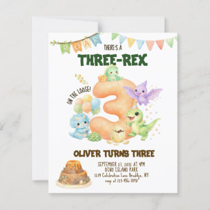ORÇAMENTO Três-Rex Dinossauro Fofo Dino 3º Anivers