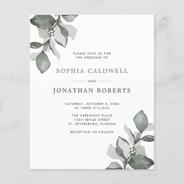 Orçamento Tudo em Um Casamento Eucalipto Verde Dus (Frente)