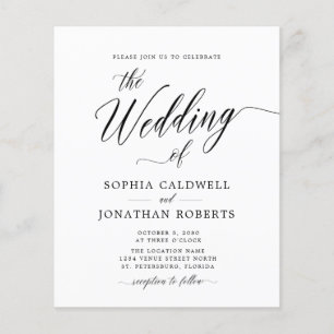 Orçamento Tudo em Um Convite de casamento de Calig