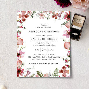 Orçamento Tudo em Um Convite de Casamento de Flore