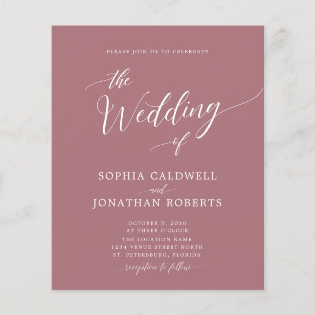 Orçamento Tudo em Um Convite para Casamento de Ros (Frente)