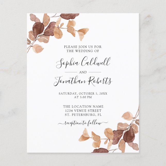 Orçamento Tudo em Um Convite para Casamento Eucaly (Frente)