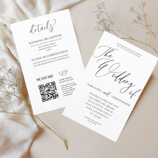 Orçamento Tudo em Um Convite para Casamento Preto 