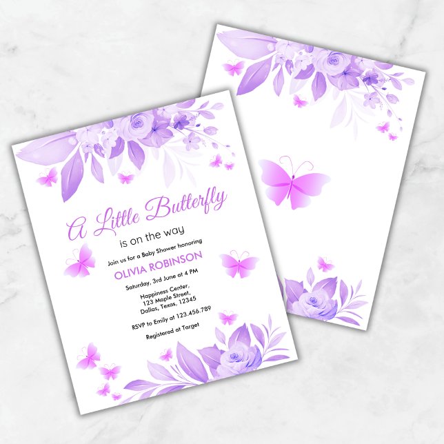 Orçamento Um Pequeno Convite Para Chá de fraldas D (Budget A Little Butterfly Baby Shower Invitation  )