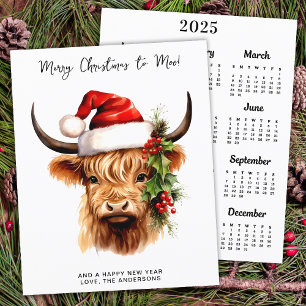 Orçamento Vaca Highland 2025 Calendário Feliz Nata