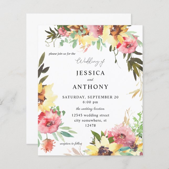 Orçamento Verão Girassol Casamento Floral 2 (Frente/Verso)