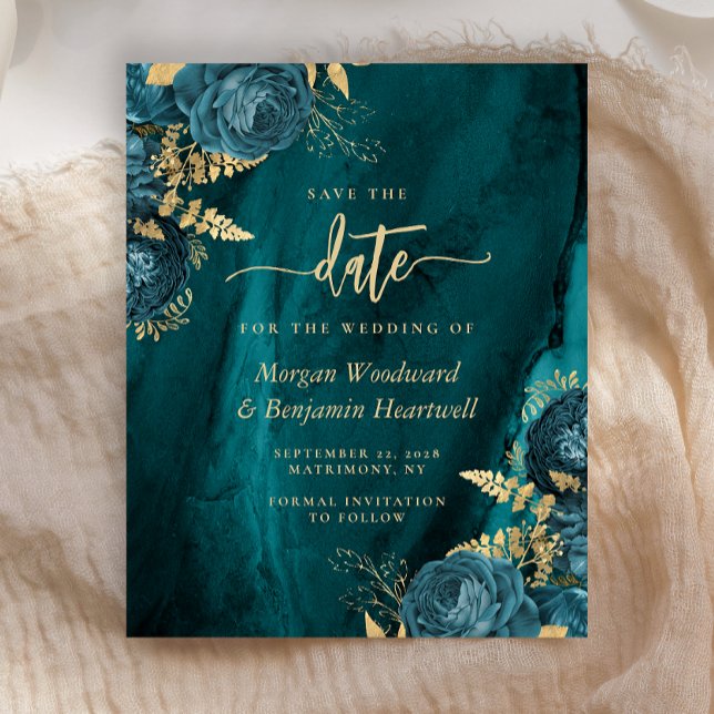 Orçamento Verde Azul Dourado Floral Casamento Salv (Criador carregado)