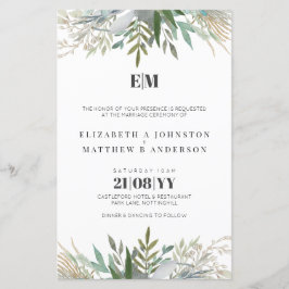 Orçamento Verde Deixa Convites de casamento de tip