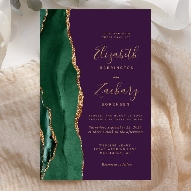 Orçamento Verde Esmeralda Dourado Ágata Roxo Casam (Criador carregado)