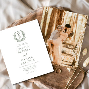 Orçamento Verde Floral Brasão Monograma Casamento