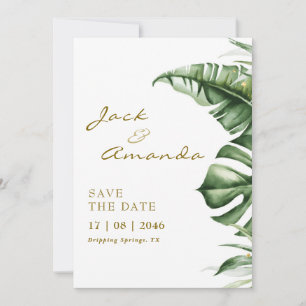 Orçamento Verde Folha Boho Casamento Salvar cartão
