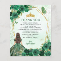 Orçamento Verde Princesa Floral Quinceañera Obriga