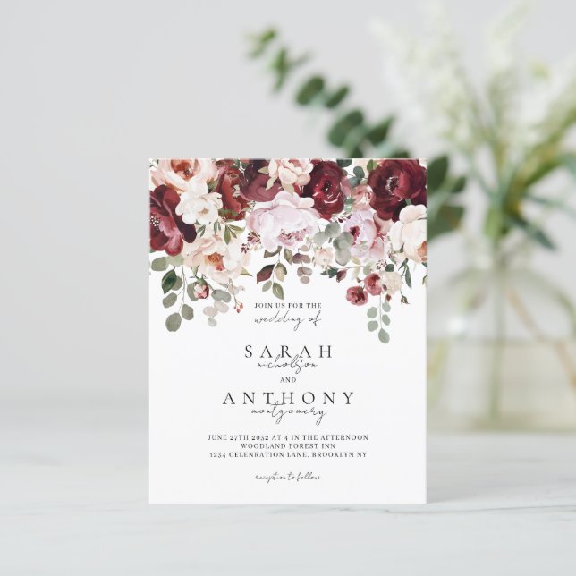 ORÇAMENTO Vinho de Cereja e Casamento Floral Mal-h (Em pé/Frente)