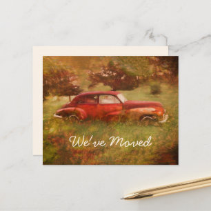 Orçamento Vintage Carro Vermelho Antigo Rústico No