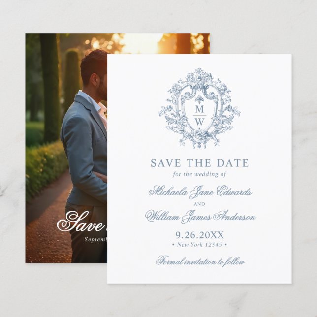 Orçamento Vintage Crista Regência Casamento Salvar (Frente/Verso)