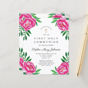 Orçamento Watercolor Floral Peonies Primeira Comun