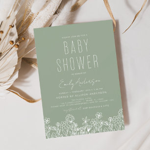 Orçamento Wildflower Boho Chá de fraldas Sage Gree