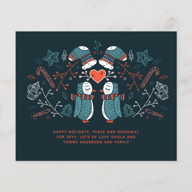 Orcas de Natal do Orçamento Arte Foliar Escandinav (Frente)