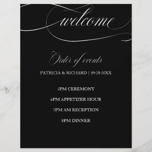 Ordem De Casamento De Eventos Chic Black E White