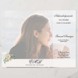 Ordem de Cerimônia de Fotos Florais Elegantes para