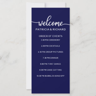 Ordem de Eventos de Casamento Chic Azul-Navy e Bra