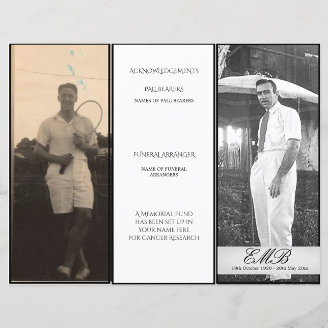 Ordem de Fotografia Elegante Simples Funeral Ordem (Frente)